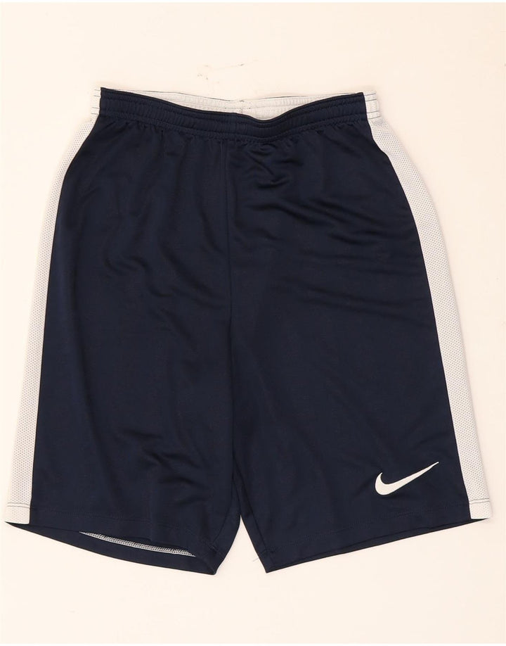 Nike Short de sport Dri Fit pour homme Taille S Bleu marine Colorblock Polyester