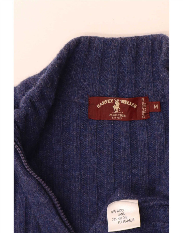 Harvey Miller Cardigan graphique pour homme en laine bleu moyen