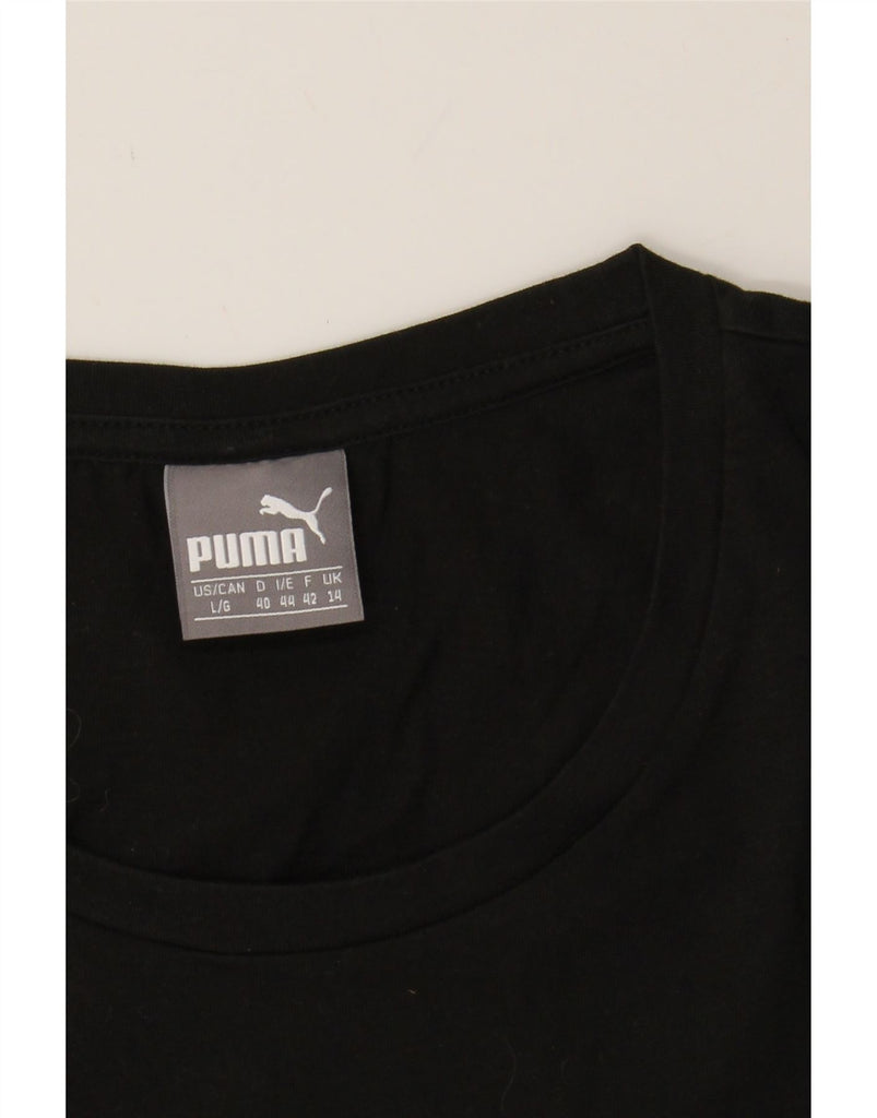 PUMA Womens Graphic T-Shirt Top UK 14 Large Black Cotton Vintage Puma and Second-Hand Puma from Messina Hembry 