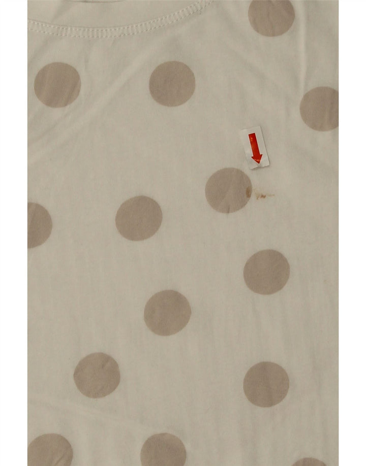 Zara Womens T-Shirt Top UK 14 Moyen Blanc À Pois