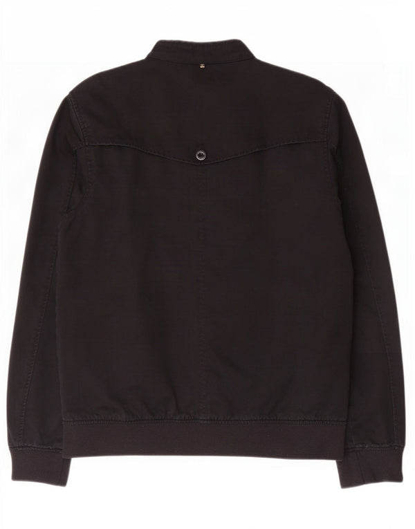 Pretty Green Mens Bomber Jacket UK 40 Large Black Cotton