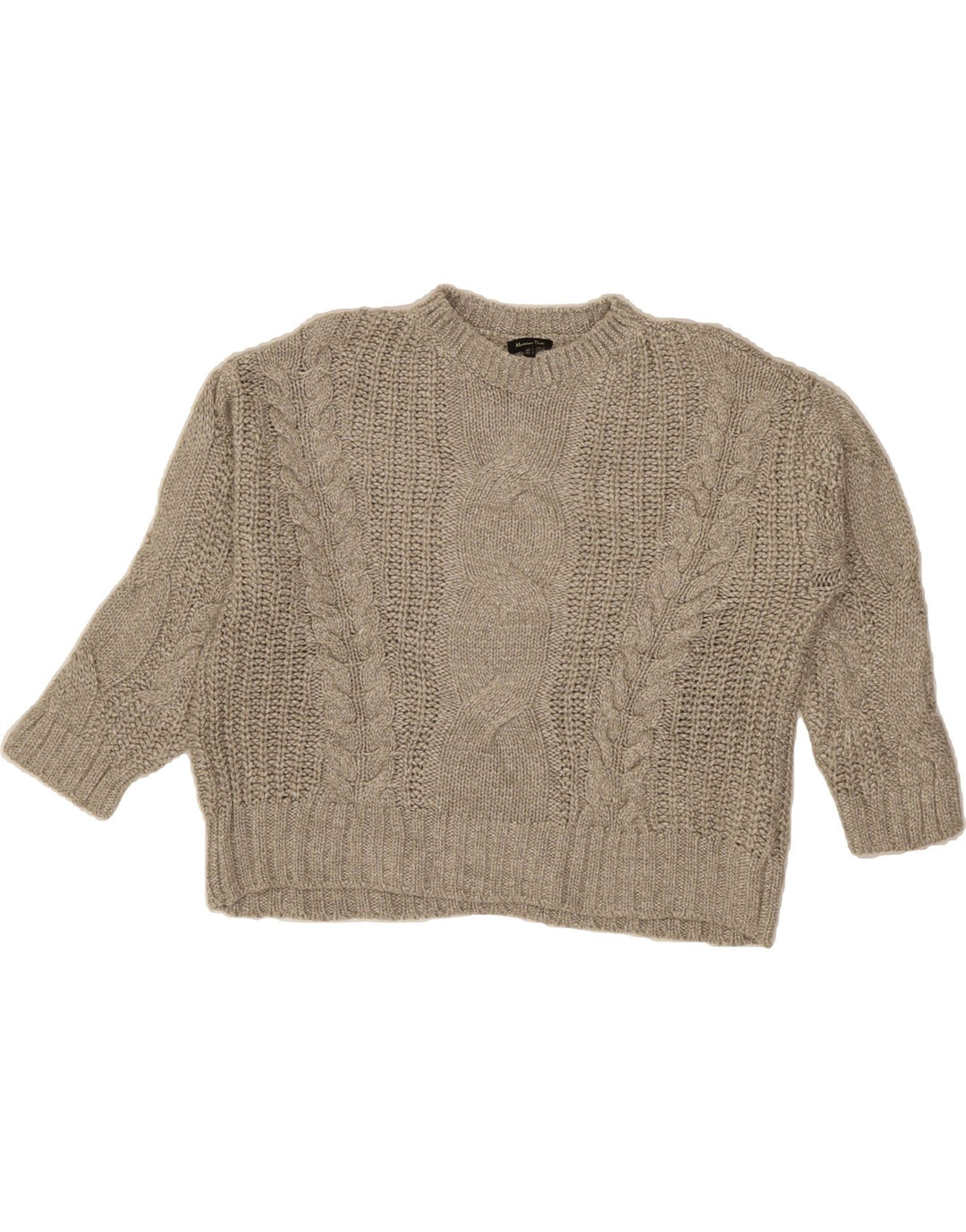MASSIMO DUTTI Womens Oversized Crew Neck Jumper Sweater UK 16 Large Grey Vintage Massimo Dutti and Second-Hand Massimo Dutti from Messina Hembry 