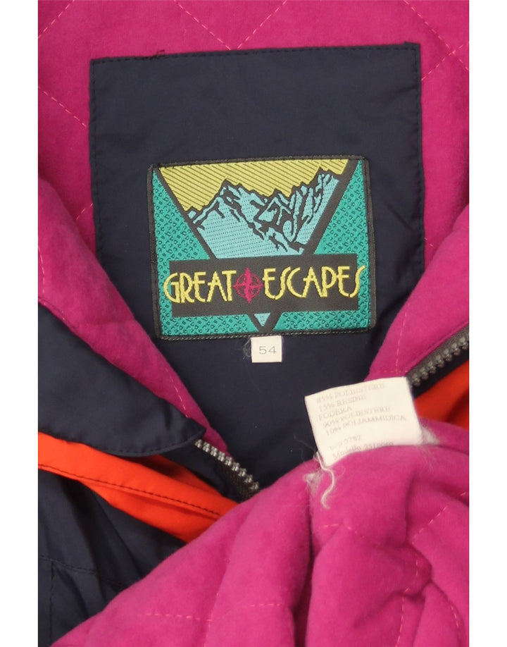 Great Escapes Veste de ski à capuche pour homme IT 54 2XL Bleu marine Polyester