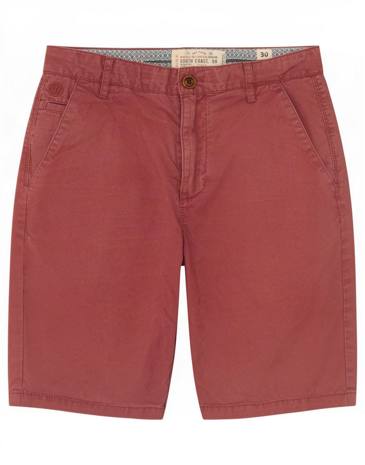 Fat Face Short Chino Homme W30 Coton Tacheté Rose Moyen