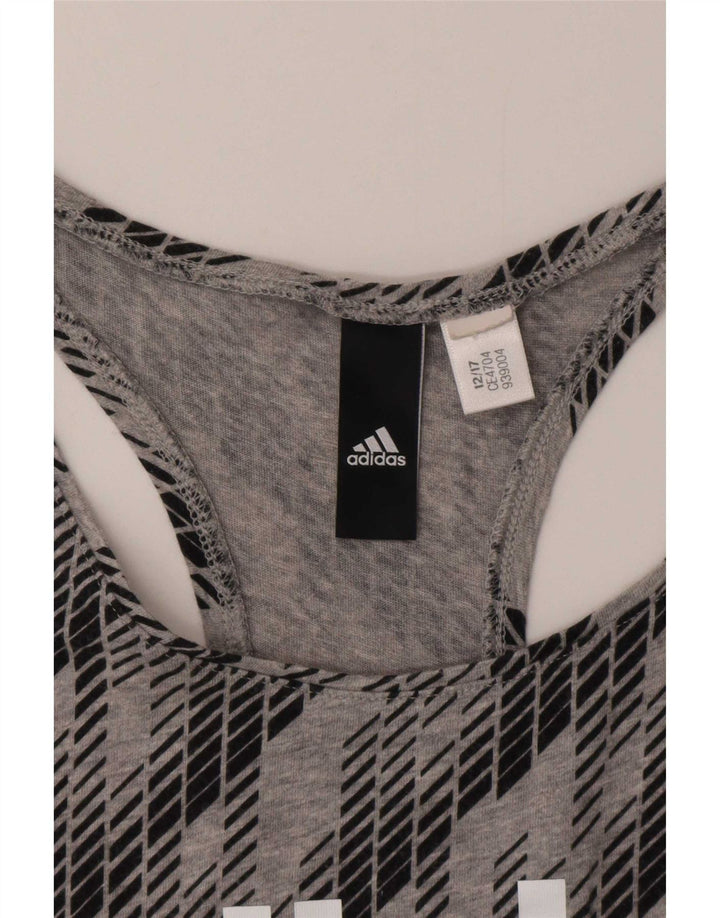 Adidas Débardeur graphique pour femme UK 12 Gris moyen géométrique