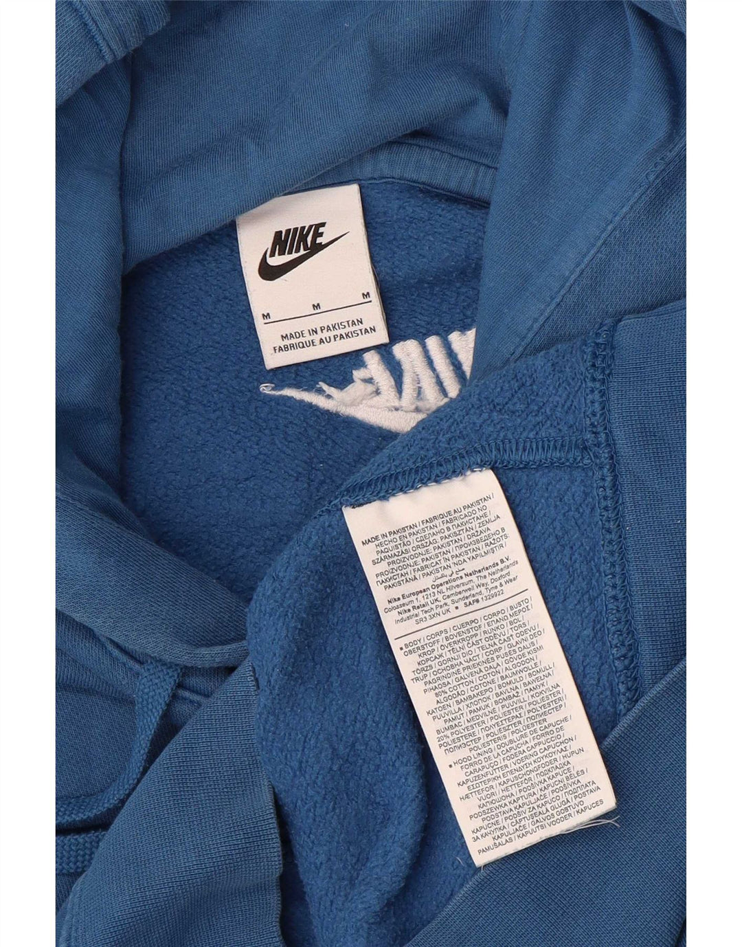 Nike Pull à capuche graphique en coton bleu moyen pour homme
