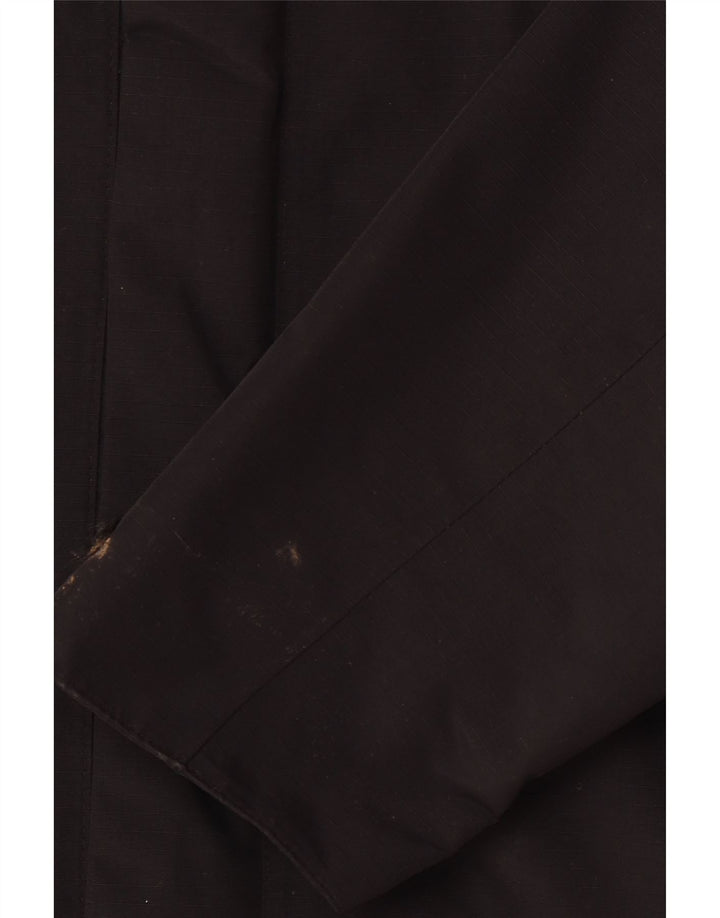 JACK WOLFSKIN Veste de pluie à capuche pour homme UK 42 Large Noir Polyamide