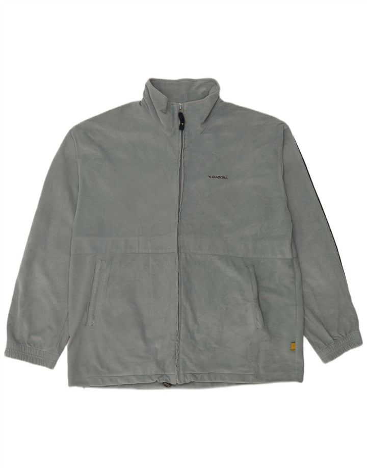 Diadora Veste de survêtement en velours pour hommes UK 44 2XL Bleu Polyester
