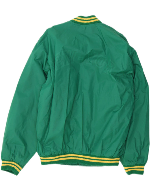 Vintage Mens New York Graphic Bomber Jacket UK 42 XL Green Cotton