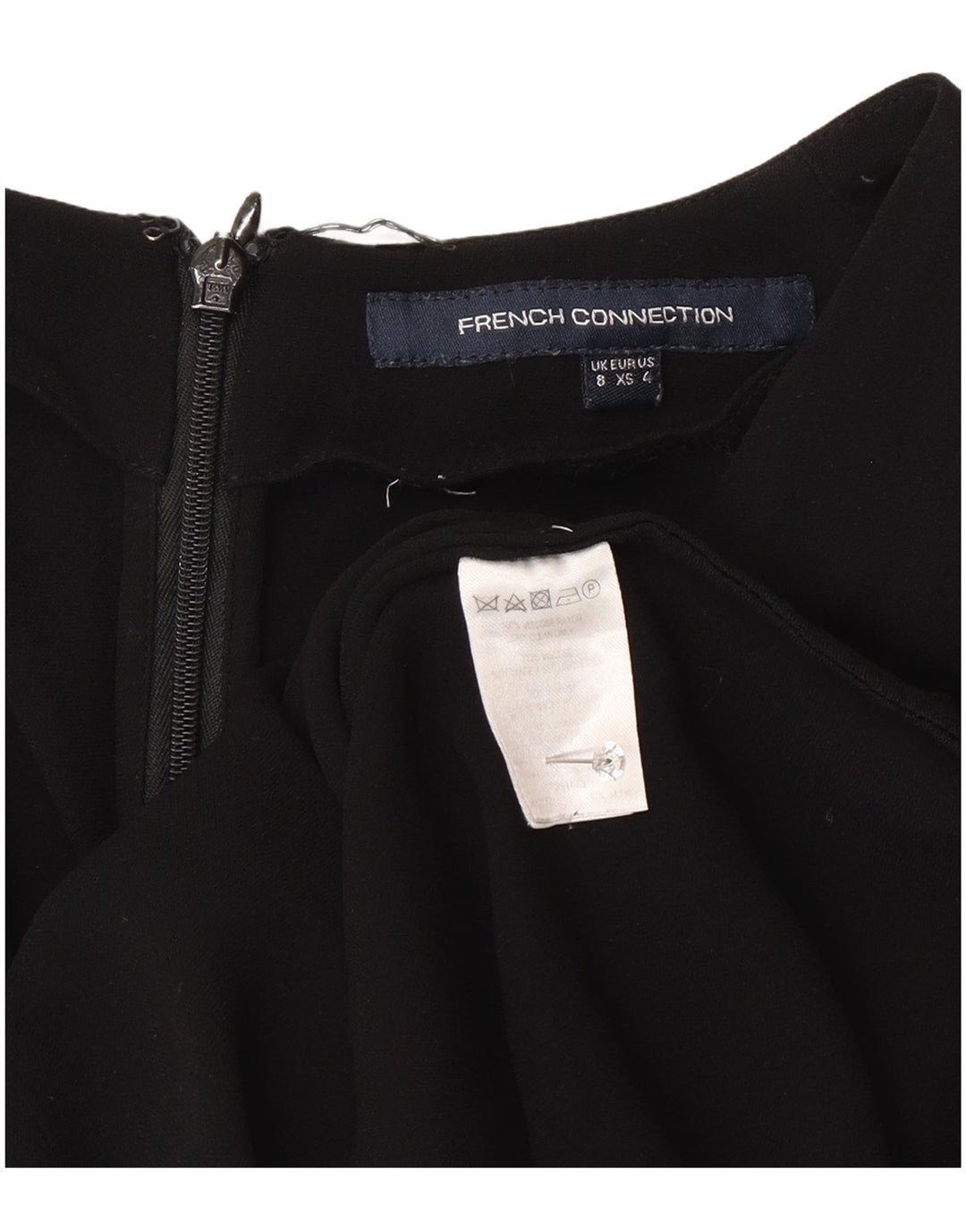 French Connection Chemisier cache-cœur à manches longues pour femme UK 8 Small Noir