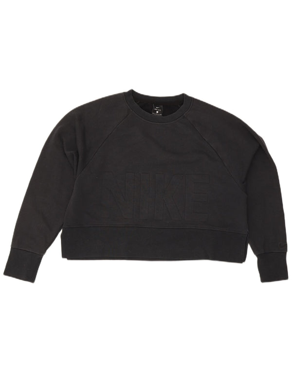 Nike Sweat-shirt court surdimensionné pour femme UK 10 Petit Noir