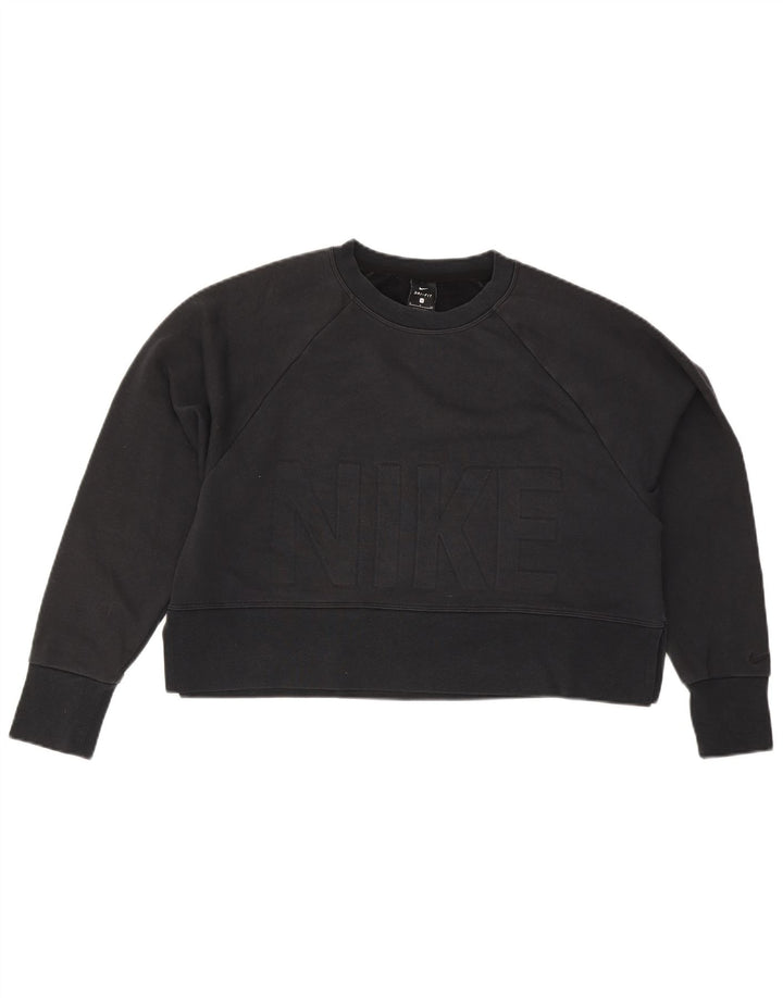 Nike Sweat-shirt court surdimensionné pour femme UK 10 Petit Noir