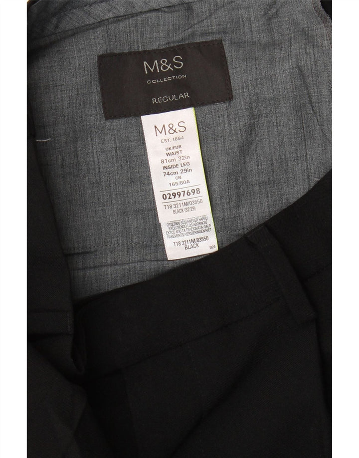 Marks & Spencer Pantalon de costume pour homme W32 L29 Noir Polyester