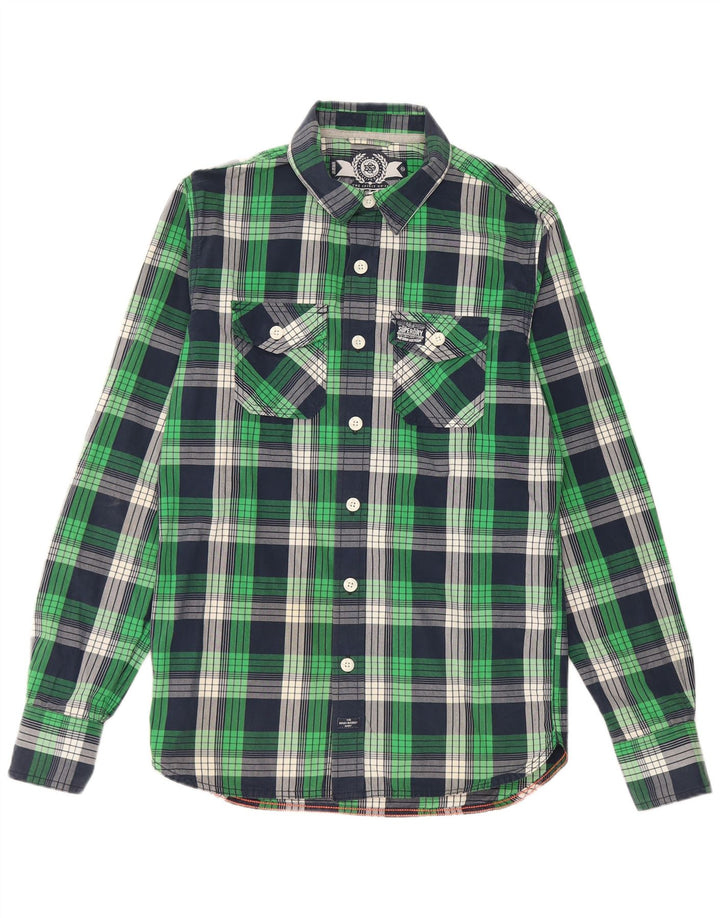 Superdry Chemise Homme Vert Moyen Check Cotton