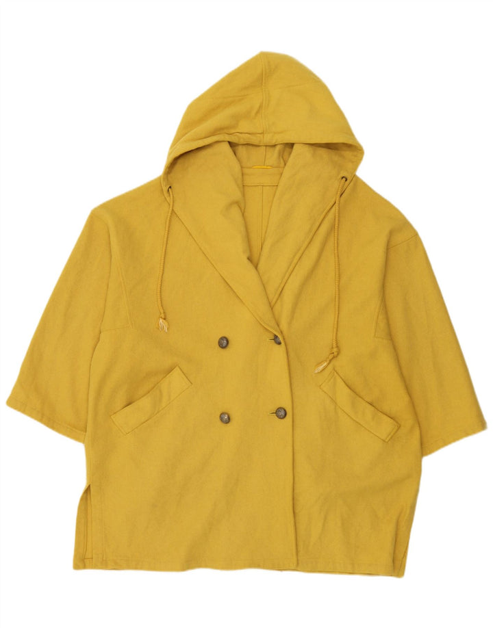 Marella Manteau à capuche surdimensionné à double boutonnage pour femme UK 10 Petit Jaune