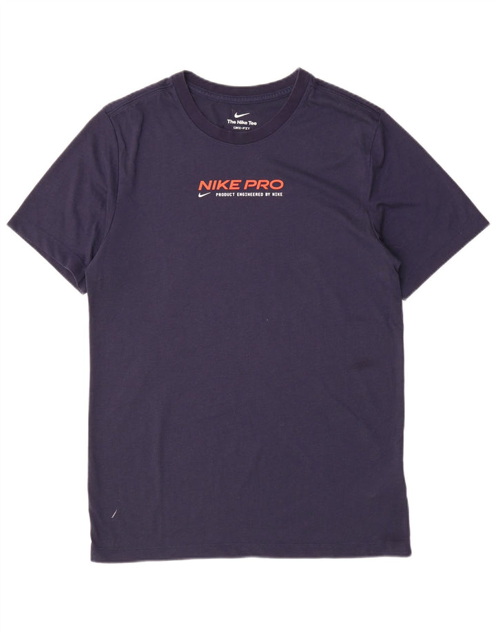 Nike Hommes Dri Fit Graphic T-Shirt Haut Petit Bleu Marine Polyester