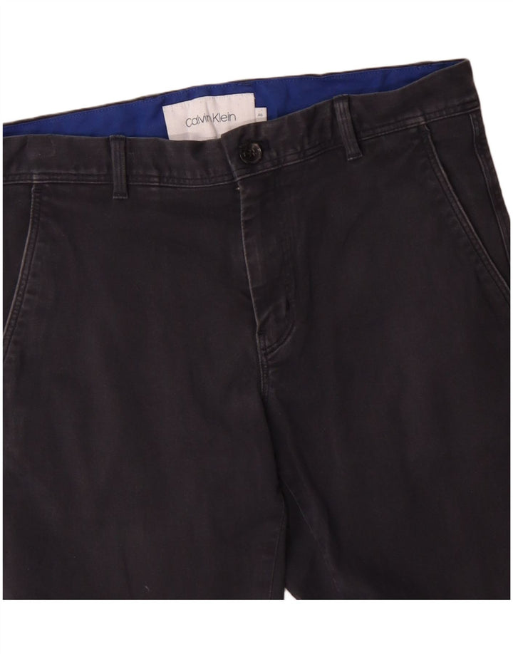 CALVIN KLEIN Pantalon Chino Slim Homme IT 46 Small W32 L30 Bleu Marine Coton