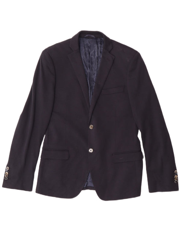 John Barritt Veste blazer slim fit à 2 boutons pour homme UK 40 Large Bleu marine