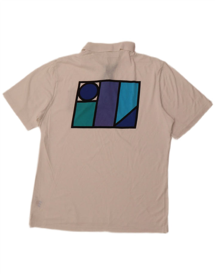 ADIDAS Polo graphique homme IT 50 coton blanc moyen