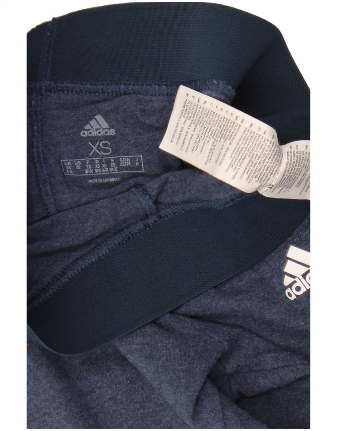 ADIDAS Leggings Femme UK 4/6 XS Bleu Marine Coton