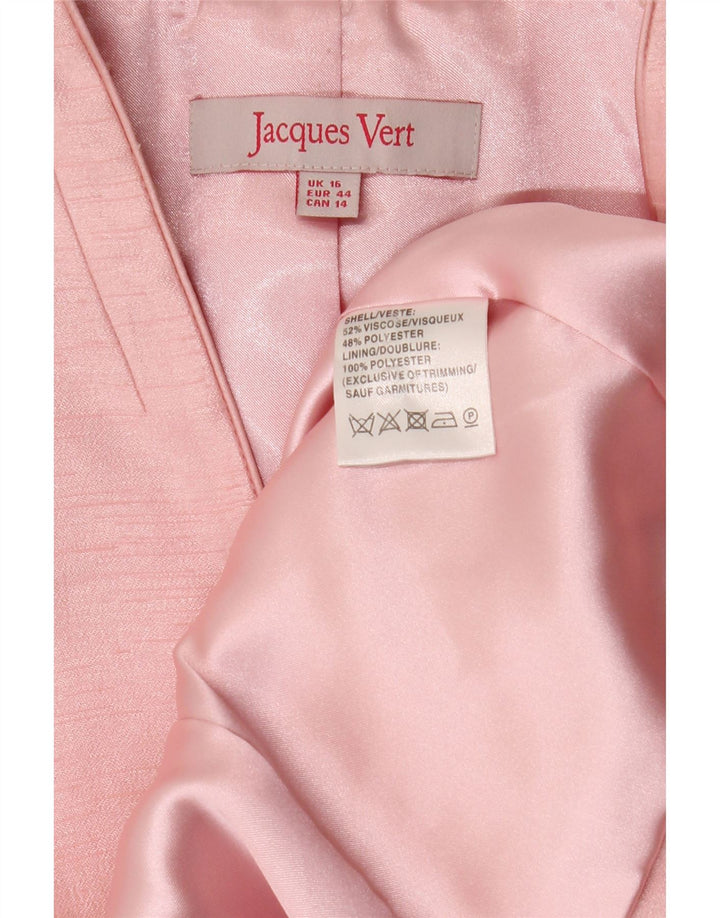 JACQUES VERT Womens 1 Button Blazer Jacket UK 16 Large Pink Viscose Vintage Jacques Vert and Second-Hand Jacques Vert from Messina Hembry 