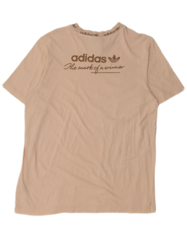 Adidas T-shirt graphique pour homme en coton beige moyen