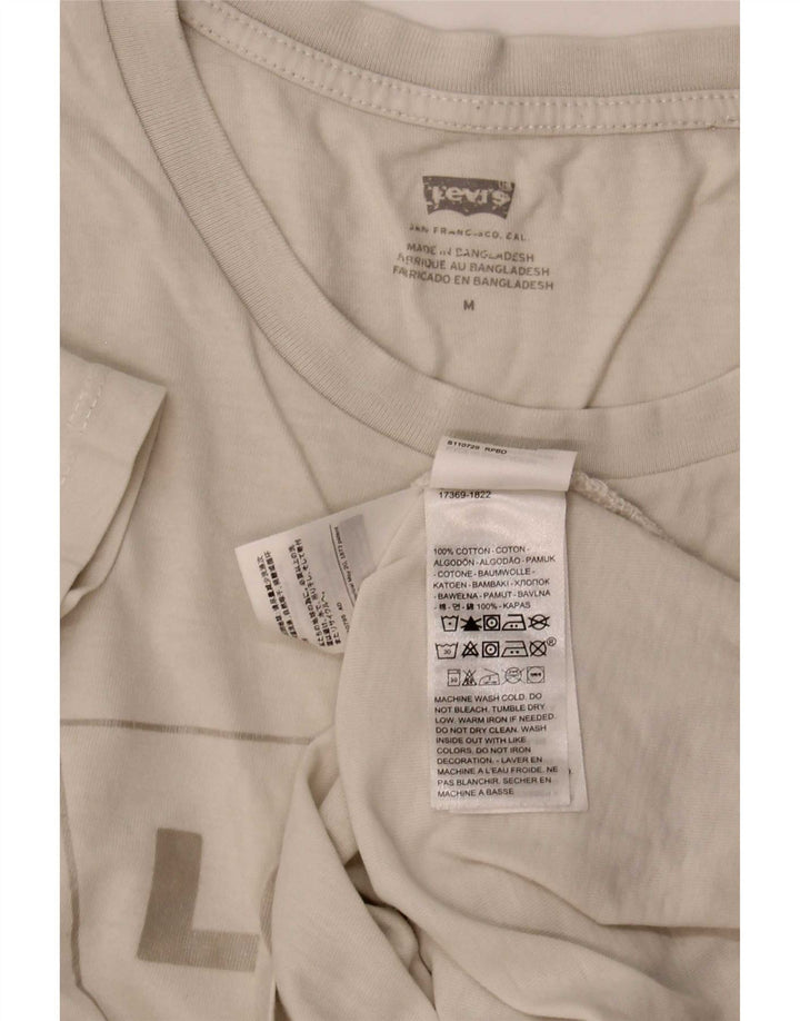 Levi's T-Shirt Graphique Femme UK 14 Coton Blanc Moyen