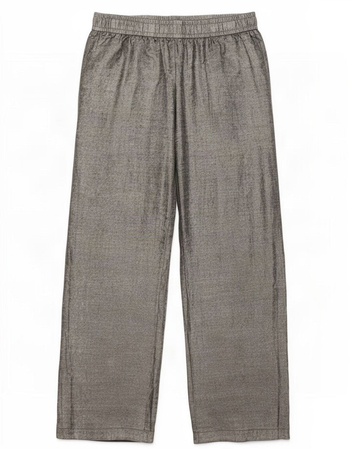 Zara Pantalon Large Femme Large W30 L31 Argent Polyester