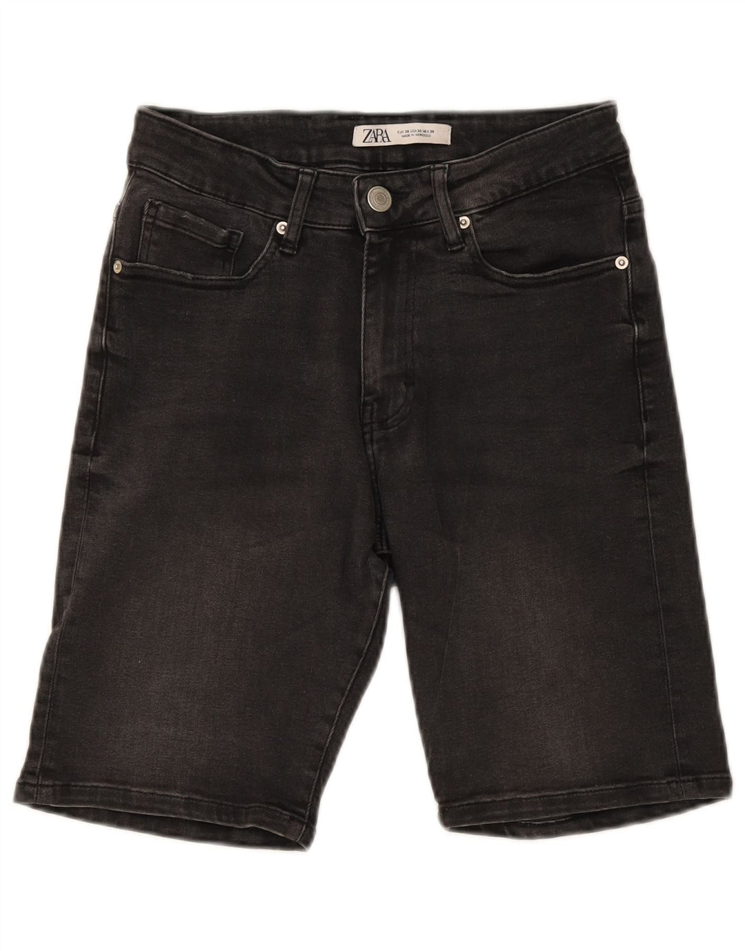 ZARA Short en jean pour homme EU 38 Small W30 Gris