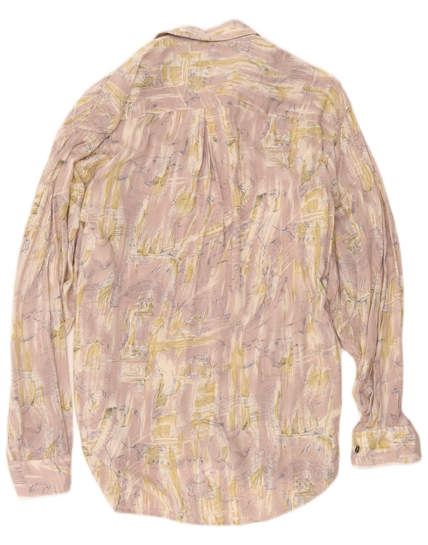 Chemise à motif abstrait vintage pour hommes petit rose