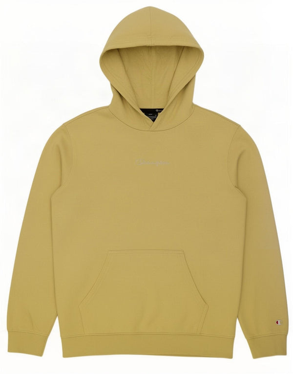 Champion Pull à capuche pour homme Large Jaune Coton