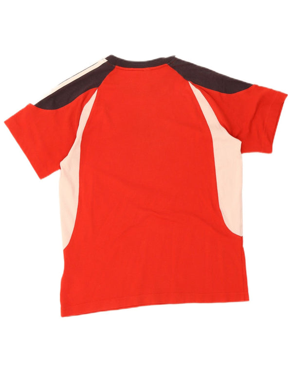 Adidas T-Shirt Top Garçon 13-14 ans Rouge Colourblock Coton