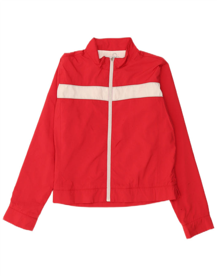 CHAMPION Veste de survêtement pour femme UK 16 Large Rouge Colourblock
