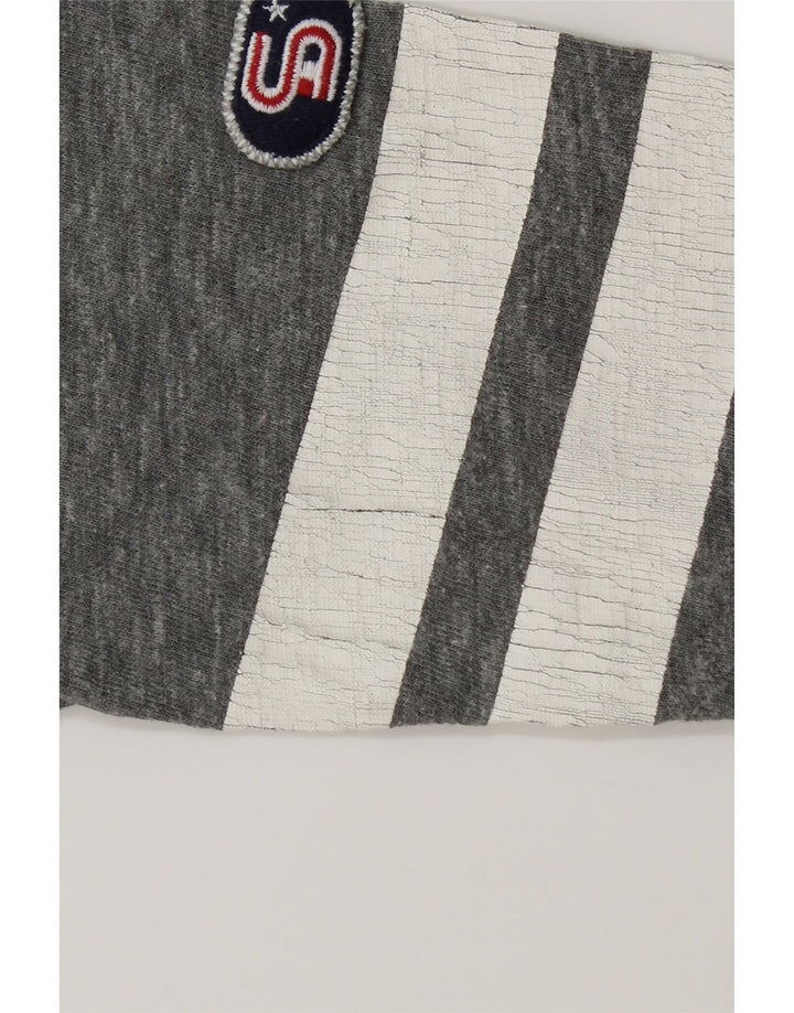 Superdry Haut graphique à manches 3/4 pour femme UK 14 Gris moyen Coton