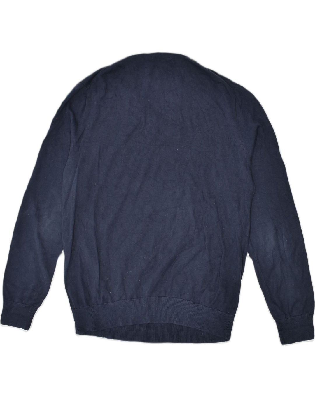NAUTICA Mens V-Neck Jumper Sweater Large Navy Blue Cotton | Vintage Nautica | Thrift | Second-Hand Nautica | Used Clothing | Messina Hembry 