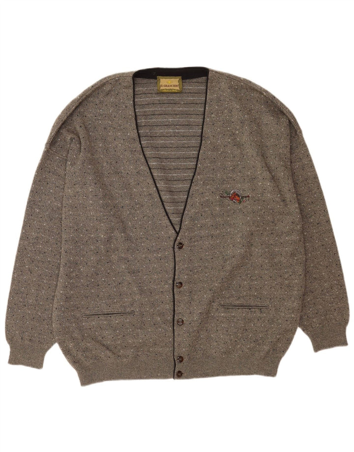 Il Granchio Pull Cardigan Homme 2XL Gris Moucheté Laine