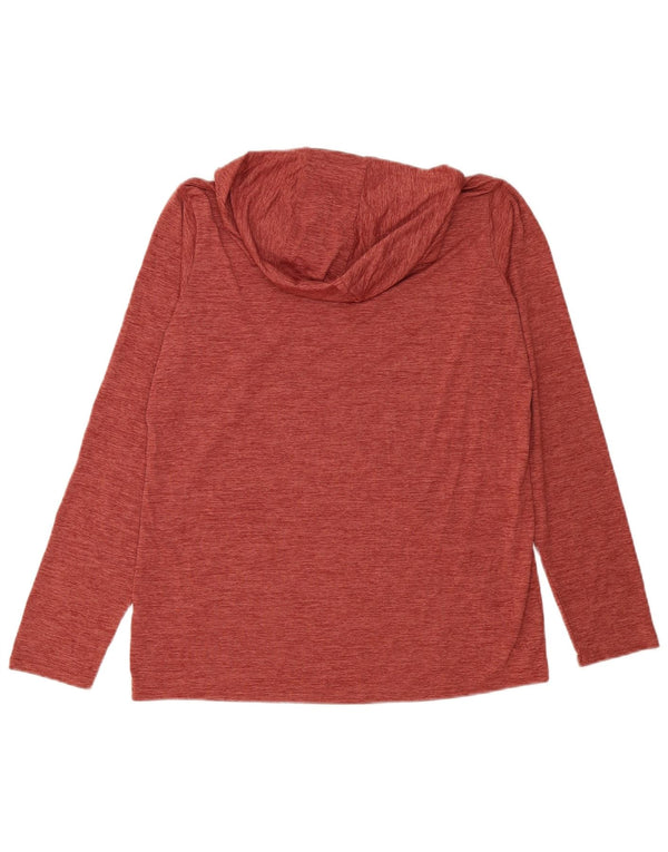 Patagonia Haut à capuche à manches longues pour femme UK 16 Large Maroon Flecked