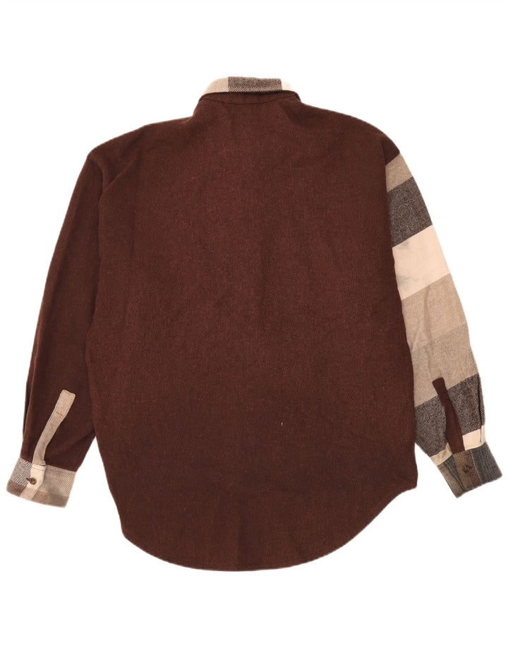 vintage Chemise en flanelle pour hommes Grand colourblock multicolore