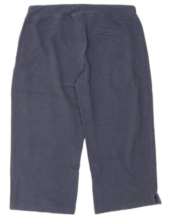 ELLESSE Pantalon de survêtement Capri pour femme UK 12 Bleu marine moyen en coton