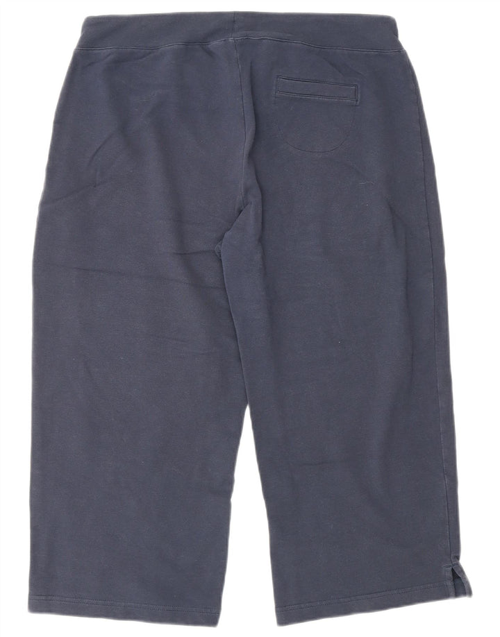 ELLESSE Pantalon de survêtement Capri pour femme UK 12 Bleu marine moyen en coton