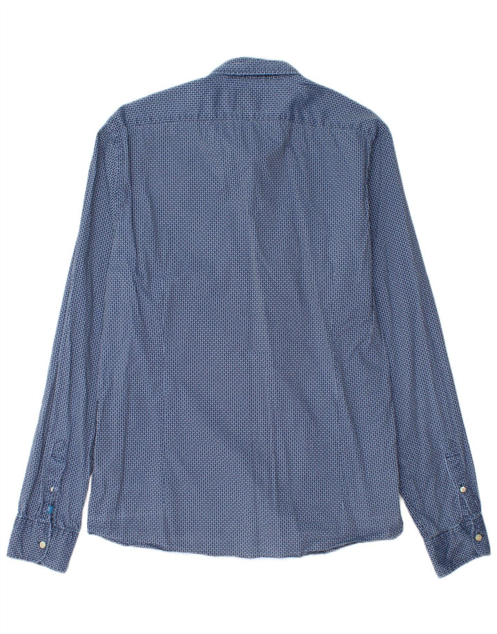 Scotch & Soda Chemise Slim Large Bleu Géométrique Coton Homme