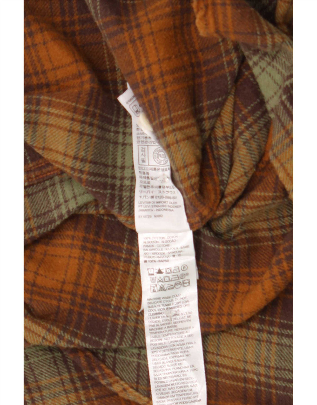 Levi's Chemise Flannel Homme Marron Moyen Plaid Cotton