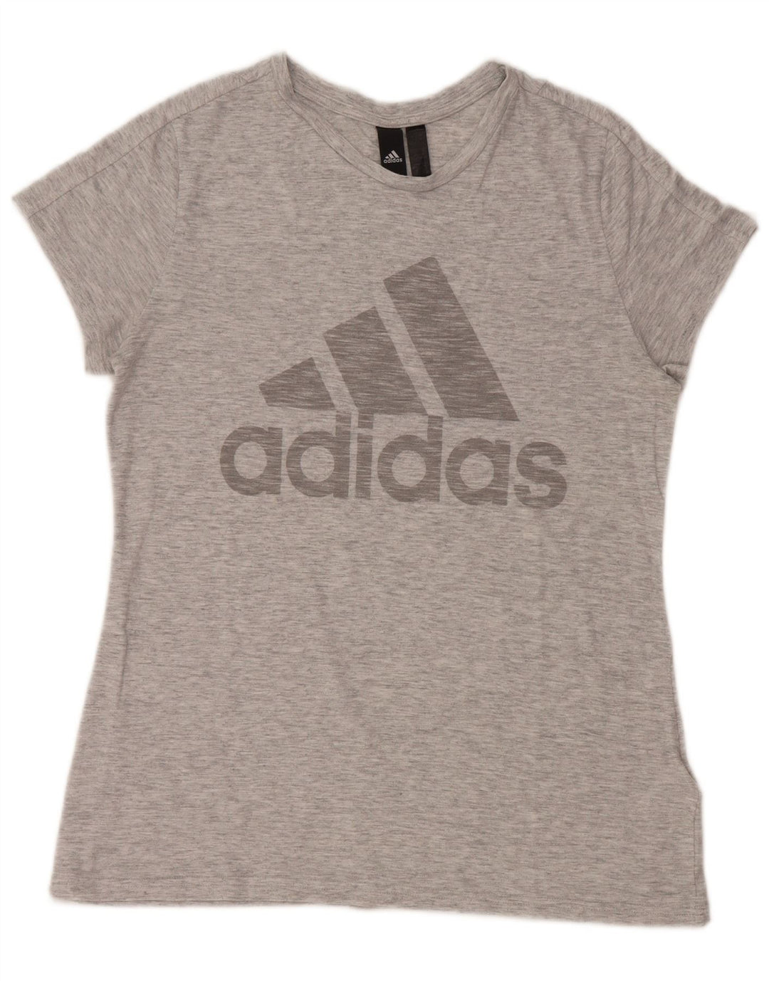 ADIDAS T-shirt graphique pour femme UK 12/14 Polyester moucheté gris moyen