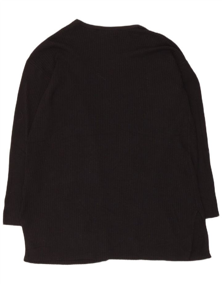 Marks & Spencer Pull Cardigan Ouvert pour Femme UK 14 Viscose Noir Moyen