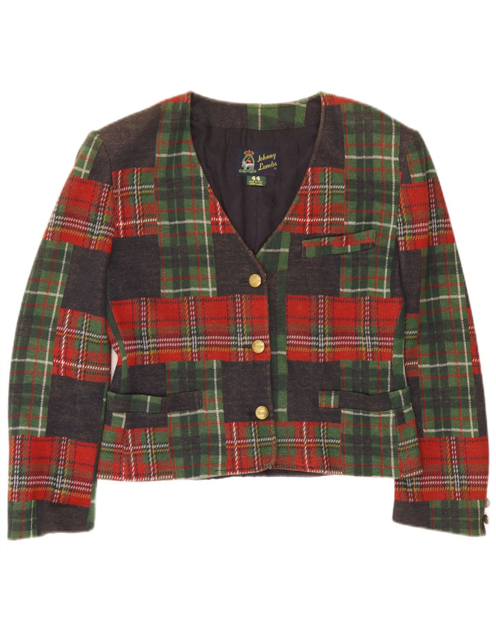Johnny Lambs Veste blazer courte pour femme IT 44 à carreaux multicolores moyens
