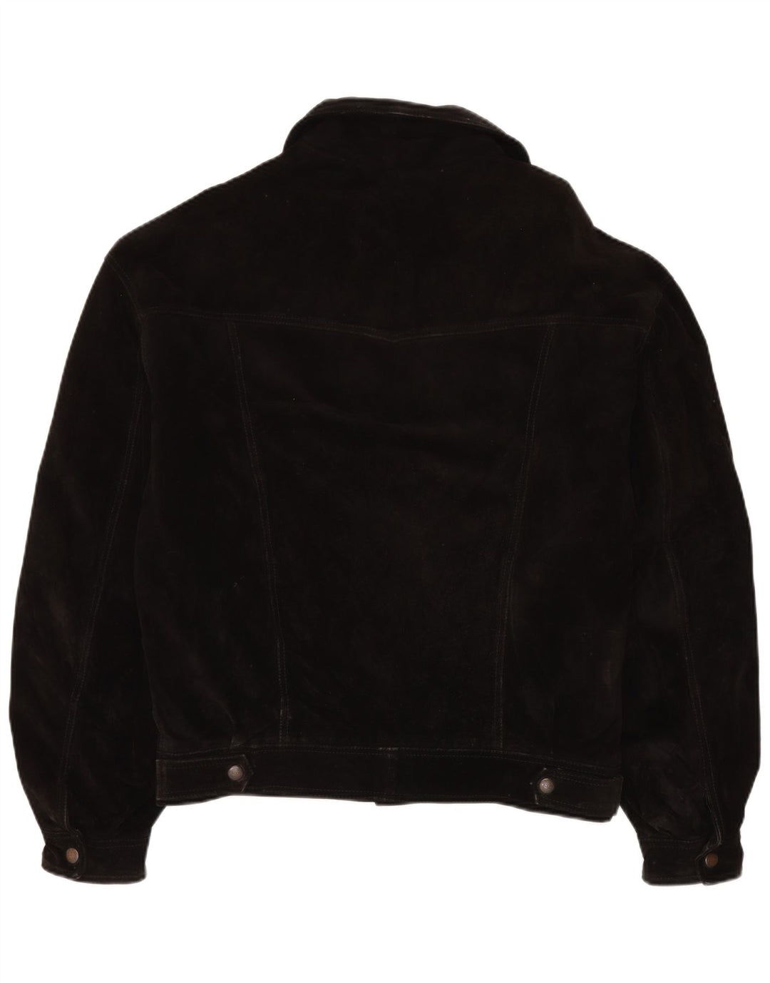 vintage Mens Suede Bomber Jacket IT 50 Grand Cuir Noir