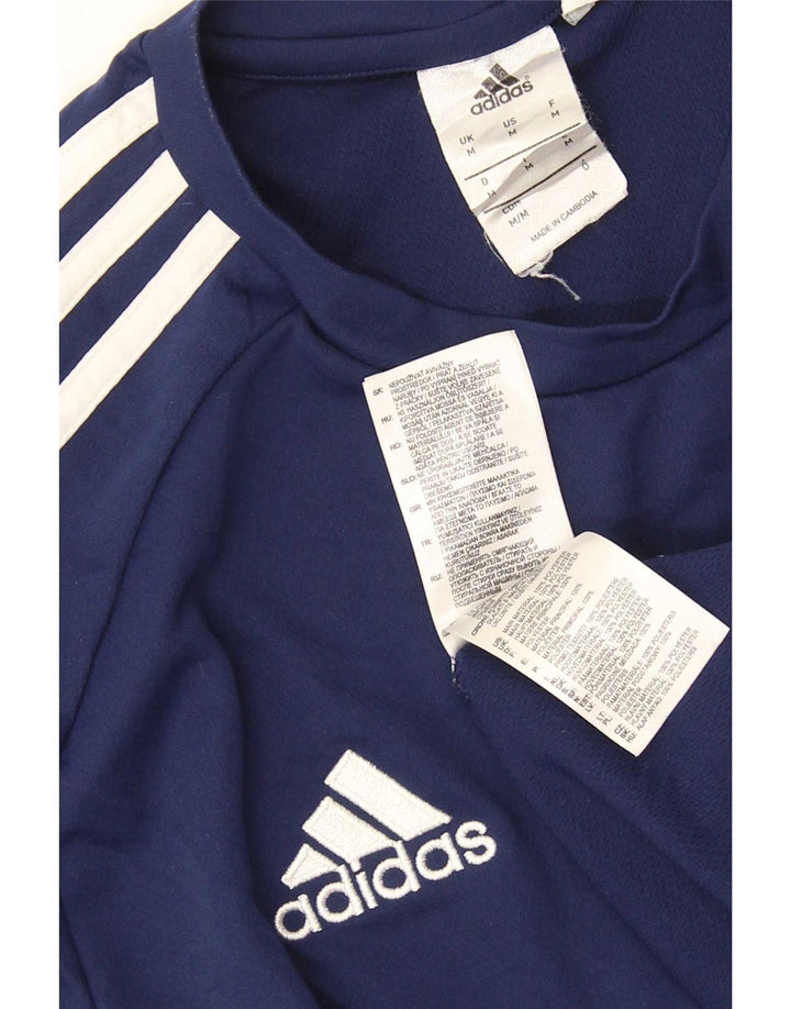 Adidas Hommes Climalite T-Shirt Top Bleu Marine Colorblock Polyester