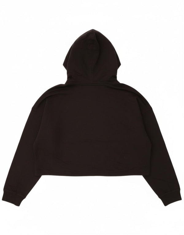 Adidas Pull à capuche surdimensionné graphique pour femme UK 14 Noir moyen
