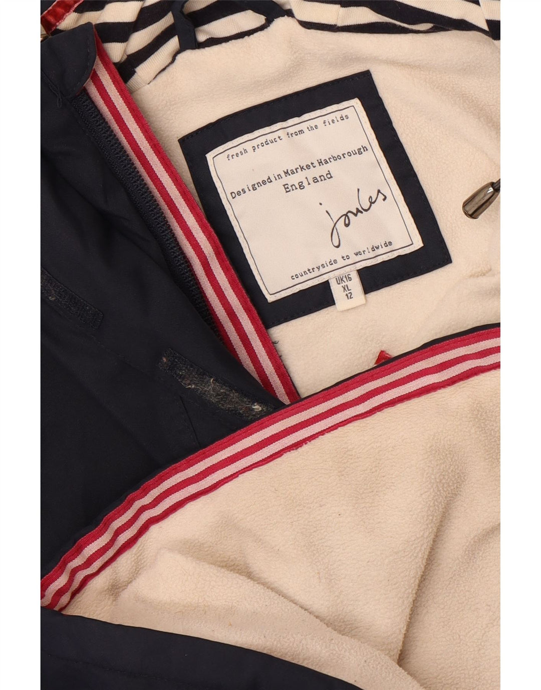 Joules Veste Anorak surdimensionnée à capuche pour femme UK 16 Large Bleu marine