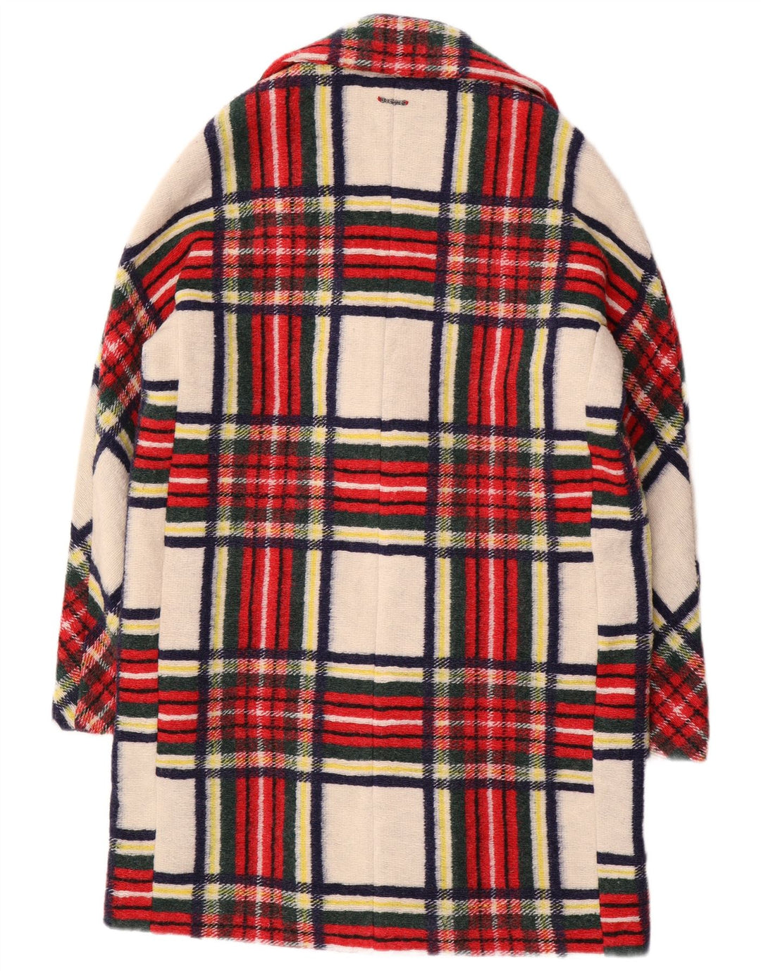Desigual Manteau croisé femme EU 38 Polyester à carreaux rouge moyen